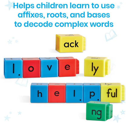 hand2mind Reading Rods Prefixes & Suffixes, Word Roots for Kids, Word Building Activities, Spelling Toys, Reading Tools for Kids, Phonemic Awareness and Phonics, Science of Reading Manipulatives