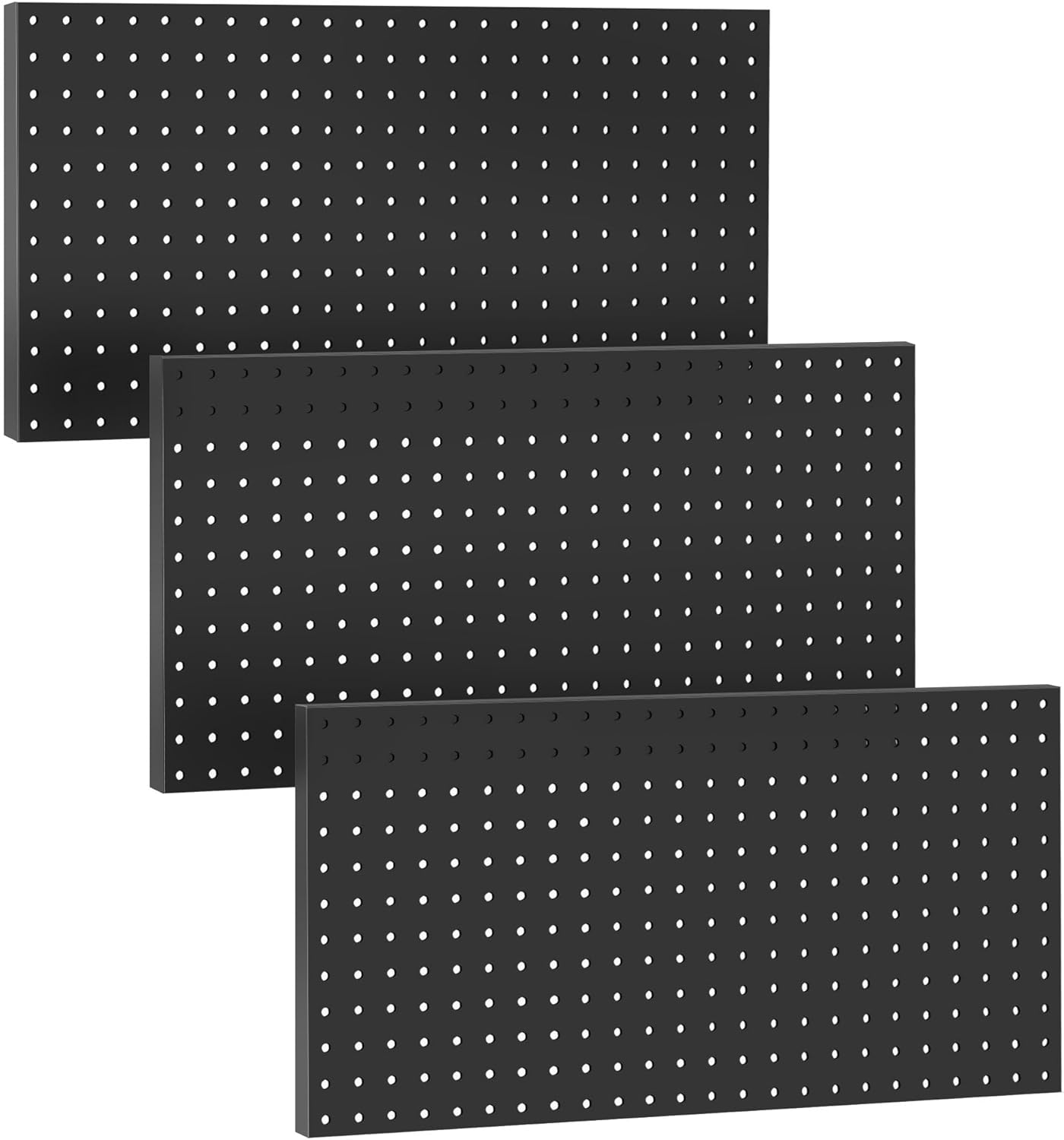 16pcs Pegboard sets, Plastic White Peg board Wall Organizer Kits,4pcs Peg Board and 12 Accessories Modular Hanging, Wall Mount Display Pegboard Panel Sets for Home Office Garage Kitchen Workshop