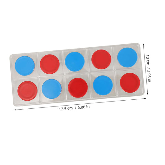 DOITOOL 50pcs Plastic Two Color Counting Chips for Math Learning Ten Frame Manipulatives for Educational Game Tokens for Counting Sorting and Interactive Play