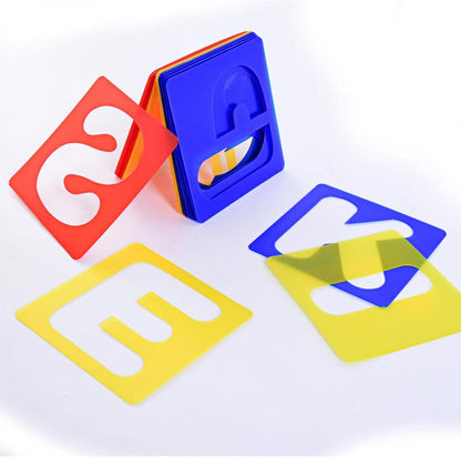 TecUnite 26 Pieces Alphabet Stencils Set Plastic Letter Stencils for Painting Learning, DIY Craft Decoration (6 x 6 Inches)