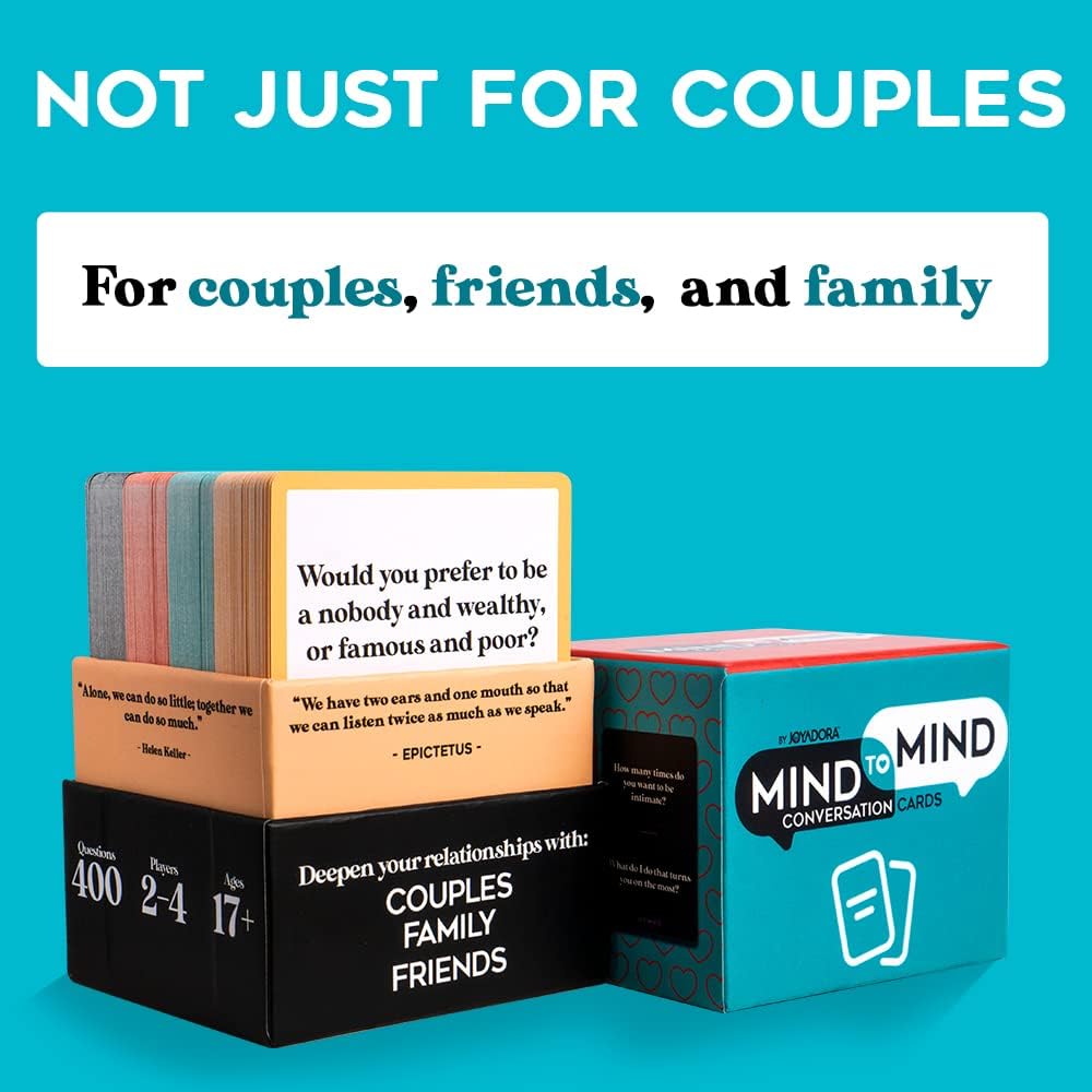 Joyadora 400 Questions for Couples, Family, Friends - Games, Romantic Card Game Gift Sets, Love Game, Card Games for Date Night, Relationship Gifts