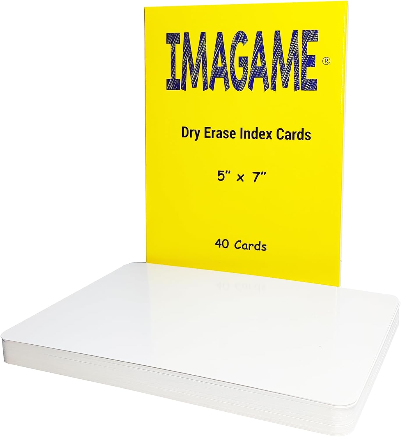 IMAGAME Dry Erase Index Cards, 3” x 5”, 55pcs Laminated Cards, Both Sides Blank, Reusable Dry Erase Note Cards for School, Office, Home, to Do Lists, Multipurpose Index Card Sheets