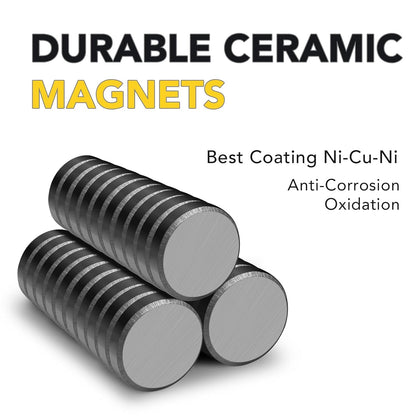TRYMAG 55 Pack Magnets for Crafts with Adhesive Backing, 1 Inch (25mm) Ceramic Magnets Small Magnet Round Disc for Refrigerator Button DIY Cup Tiny Magnet Craft Hobbies, Science Projects