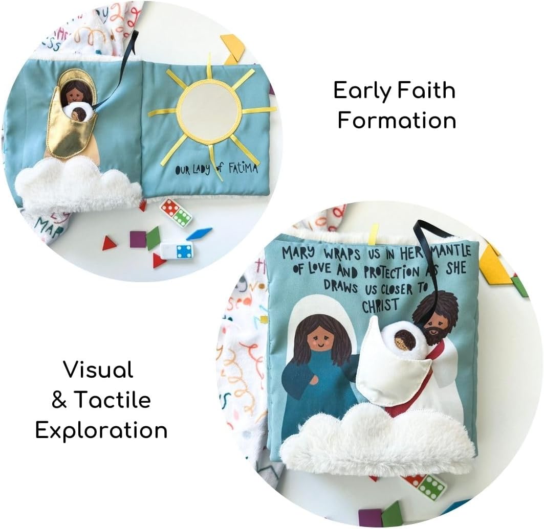 Rosary Quiet Book for Babies and Toddlers - Explore The Mysteries of The Rosary Through Play - Interactive Faith-Based Sensory Learning - Ideal for Family Prayer and Baptism Gifts
