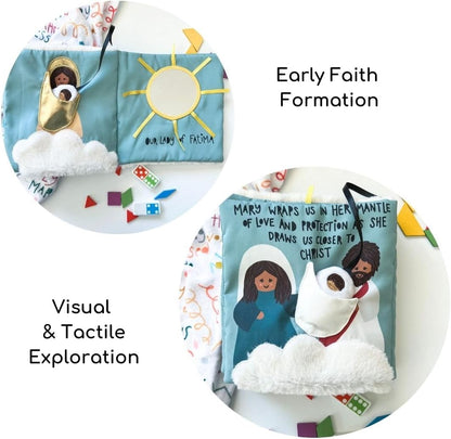 Rosary Quiet Book for Babies and Toddlers - Explore The Mysteries of The Rosary Through Play - Interactive Faith-Based Sensory Learning - Ideal for Family Prayer and Baptism Gifts