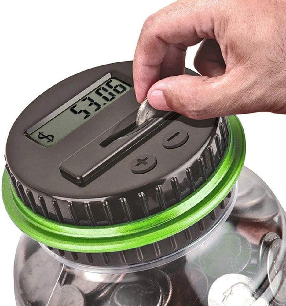Digital Counting Money Jar, Digital Coin Counter with LCD Display Large Capacity Money Saving Box for Kids Adults as Gift on Christmas,Birthday (Blue)