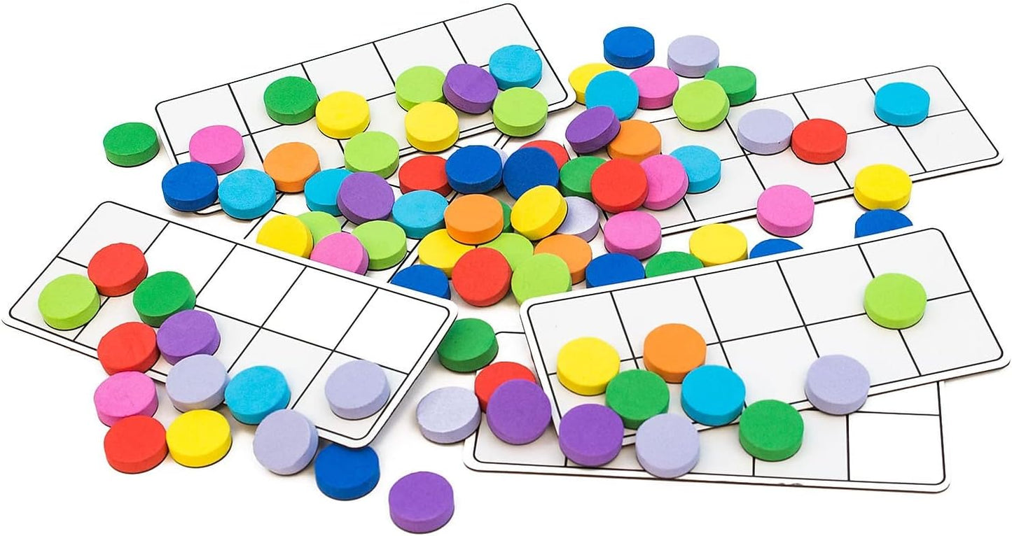Junior Learning Ten Frames Rainbow Set,Multi,1.96 H x 5.91 L x 7.8 W,JL614