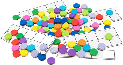 Junior Learning Ten Frames Rainbow Set,Multi,1.96 H x 5.91 L x 7.8 W,JL614