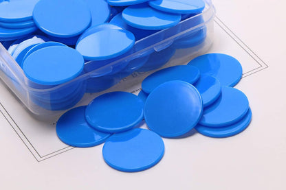Shapenty 25mm/1 Inch Small Plastic Learning Counters Disks Chip Counting Discs Markers for Math Practice and Poker Chips Game Tokens with Storage Box,120PCS (Yellow)