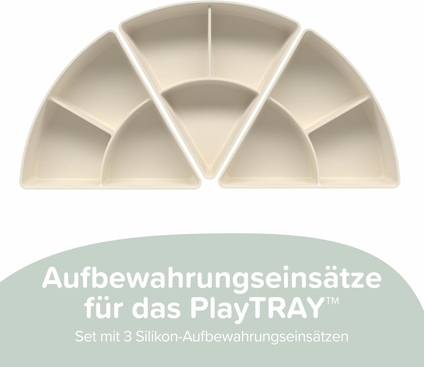 Inspire My Play - 3 x Silicone Sorting and Organising Compartments - Compatible with Sensory PlayTray - Sensory Bin Accessories - Early Development & Activity Toys for Disabled Children - Stone