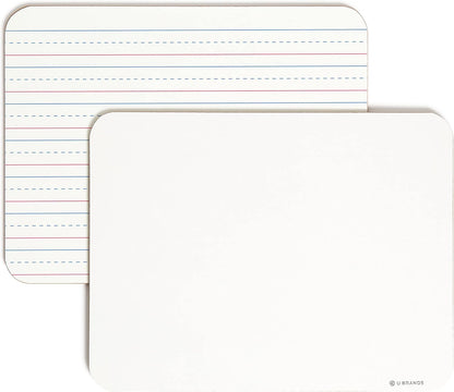 U Brands Dry Erase Lapboards, 10 Pack, 9" x 12", Double-Sided Small Whiteboards for School, Student Lapboards for Classroom, School & Homeschool Supplies, Portable Mini Whiteboard Set