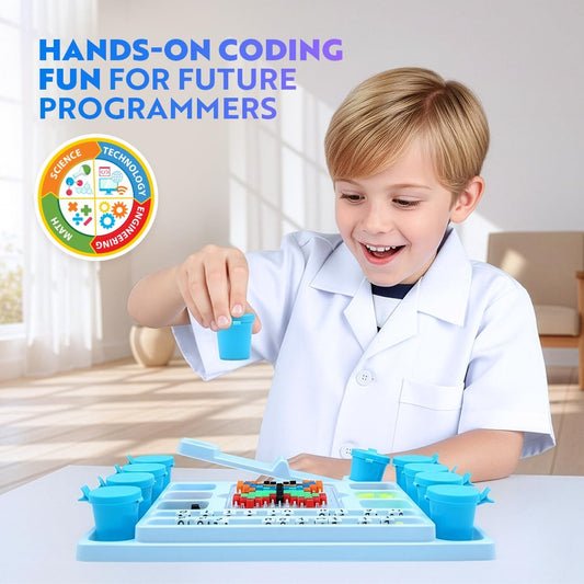 Playz My First Coding & Computer Science Kit - Learn About Binary Codes, Encryption, Algorithms & Pixelation Through Fun Puzzling Activities Without Using a Computer for Boys, Girls, Teenagers, Kids