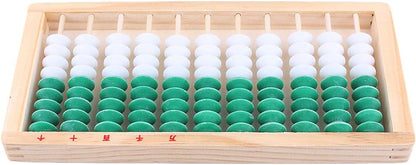 9-Bead 11 Column Abacus Counting Frame for Kids Math Education Wooden Framed Green White Color