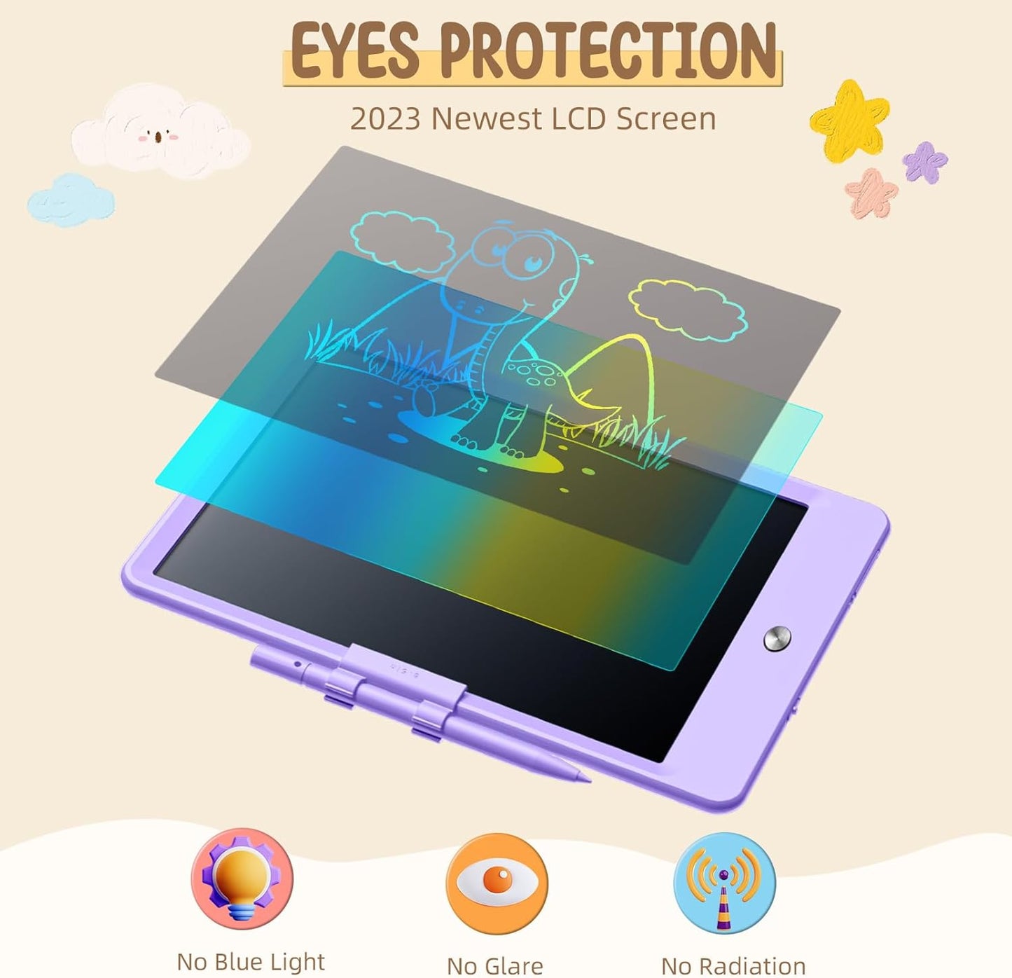 Kidopire LCD Writing Tablet, 2Pack Reusable Drawing Pad for Kids, Colorful Doodle Board Kid Drawing Tablet, Educational Toddler Girl Toys, Birthday Gift Ideas for 3 4 5 6 7 8 Year Old Kids