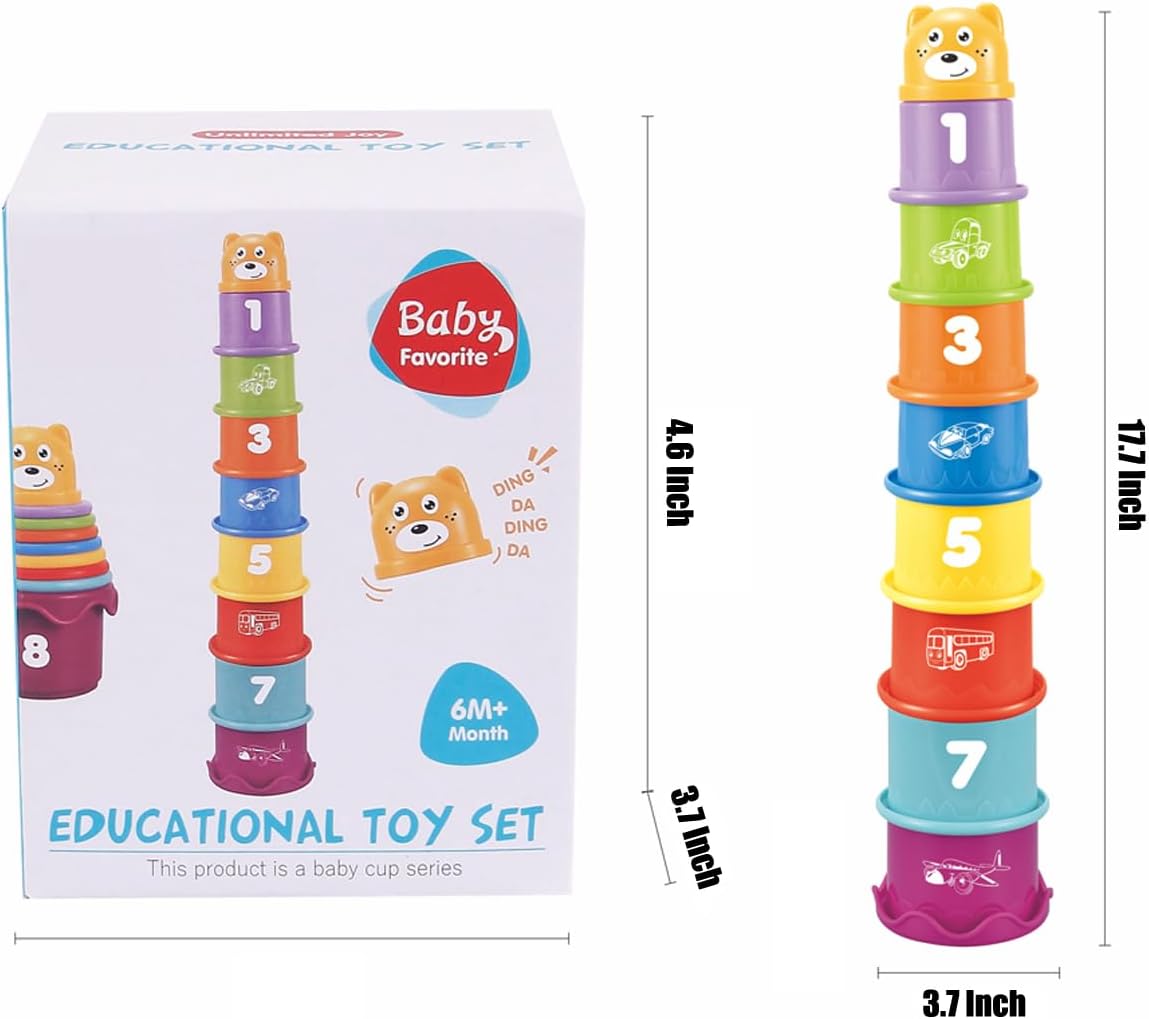 Baby Stacking Nesting Cups Toys, Baby Toys 6 to 12 Months, Montessori Toys for Toddler Gifts 1 Year Old
