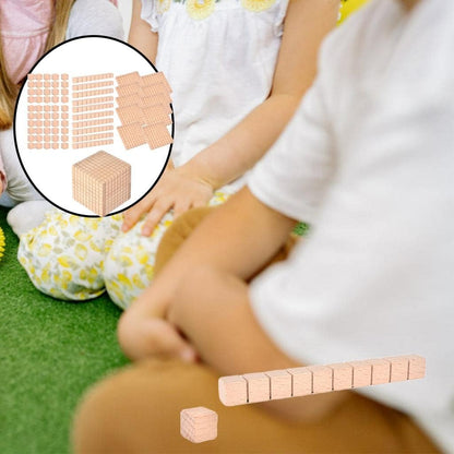 Gazechimp Montessori DIY Wooden Base Ten Blocks Math Manipulative Early Math Learning, Package C