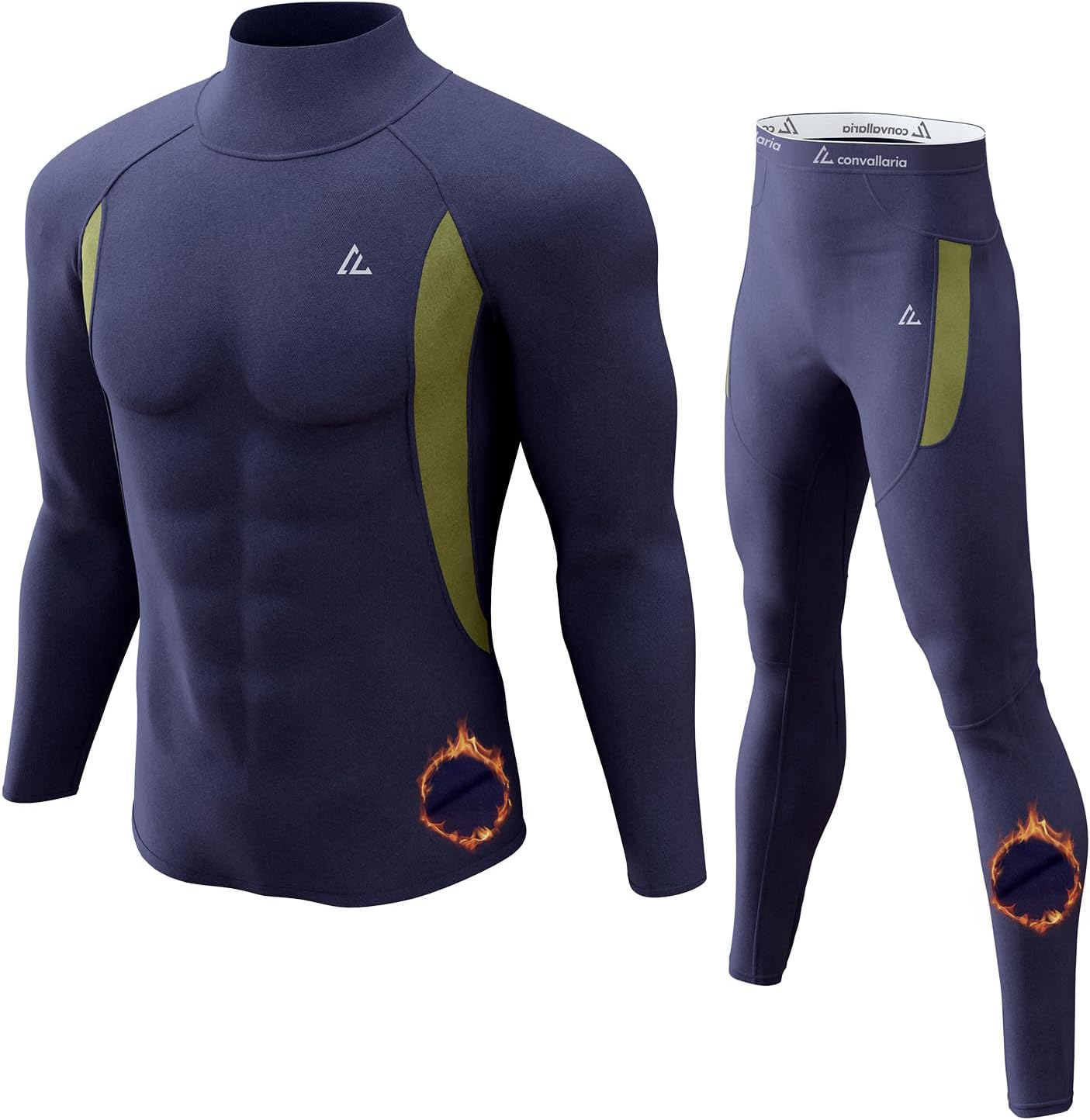 CL convallaria Thermal Underwear Long Johns Set Mens Winter Gift Hunting Gear Sport Base Layer Bottom Top - Colors A