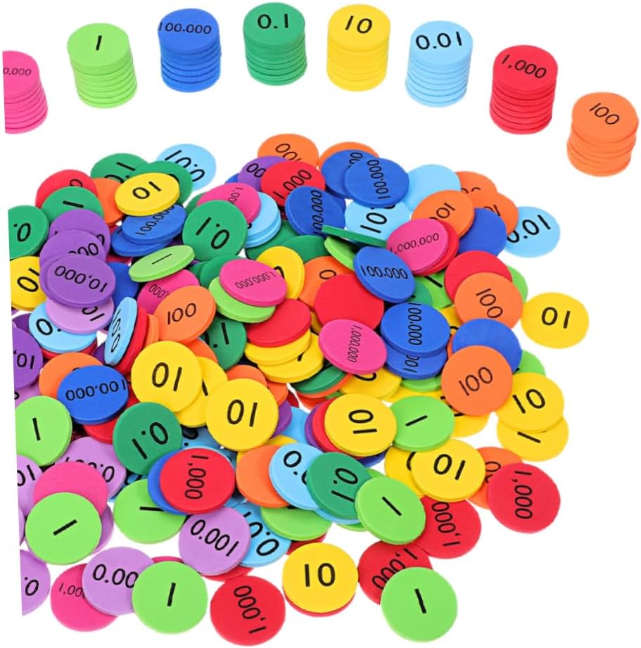 200pcs Eva Number Discs for Boys and Girls Educational Place Value Manipulatives Cognitive Development Teaching Supplies for Home and Classroom Learning Activities