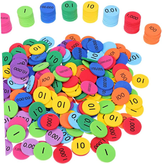 200pcs Eva Number Discs for Boys and Girls Educational Place Value Manipulatives Cognitive Development Teaching Supplies for Home and Classroom Learning Activities