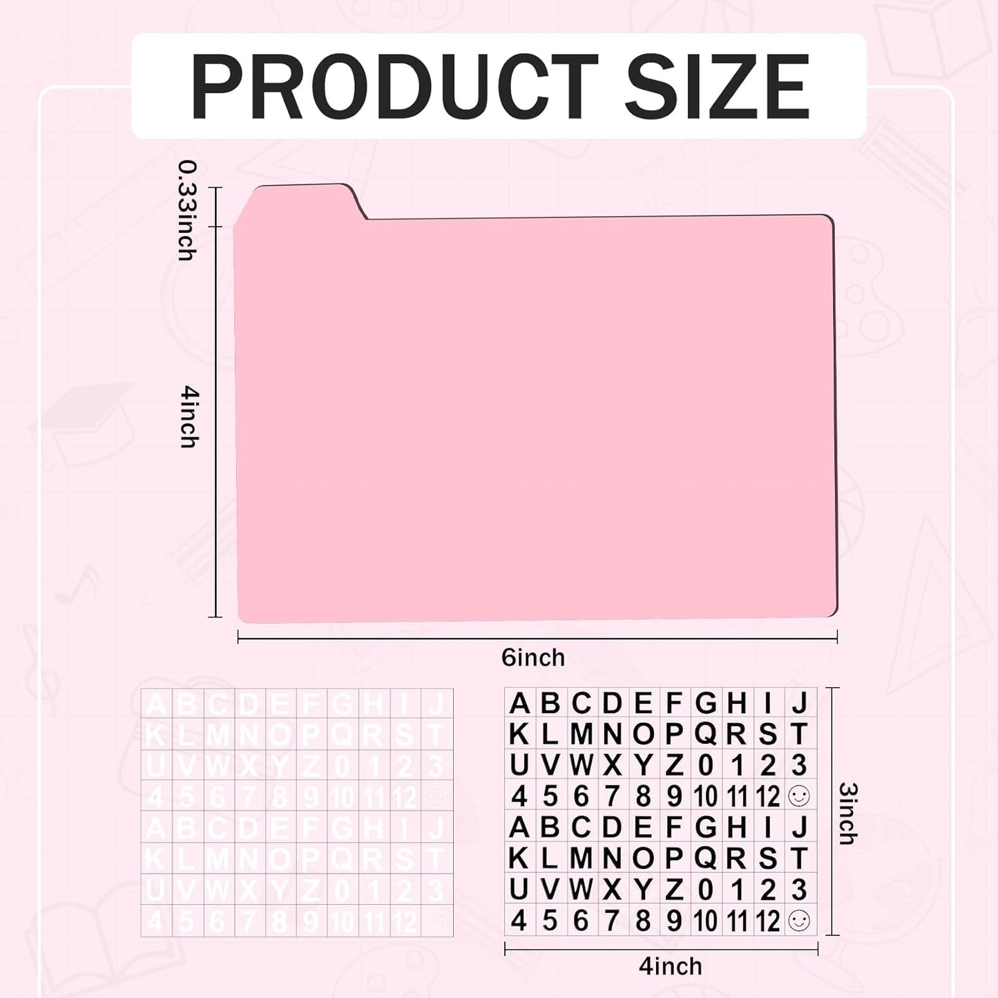 Harloon 50 Pack 3 x 5 Inch Index Card Dividers with 2 Number Alphabet Sticker with Tab, Dry Erase Index Card Guide Set, Photo Recipe Divider for Office Business Back to School Supplies, Candy Color