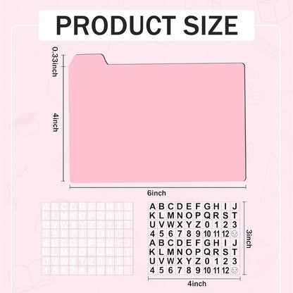 Harloon 50 Pack 3 x 5 Inch Index Card Dividers with 2 Number Alphabet Sticker with Tab, Dry Erase Index Card Guide Set, Photo Recipe Divider for Office Business Back to School Supplies, Candy Color