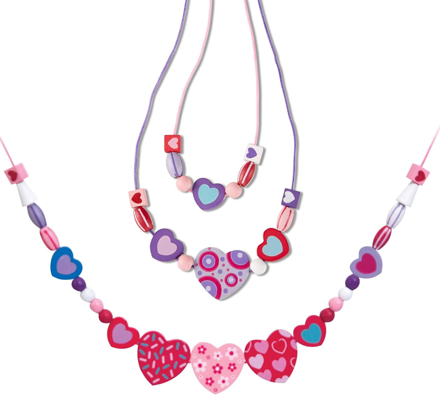 Melissa & Doug Sweet Hearts and Butterfly Friends Bead Set of 2-250+ Wooden Beads