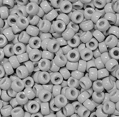 JOLLY STORE Crafts - Mini Pony Beads, Easy-to-Use Reusable Jewelry-Making/Bracelet Beads for Art, Craft Decorations & More, 6.5 x 4mm Beads, Crafted in The USA, Opaque Grey, 1000 pcs (Pack of 1)