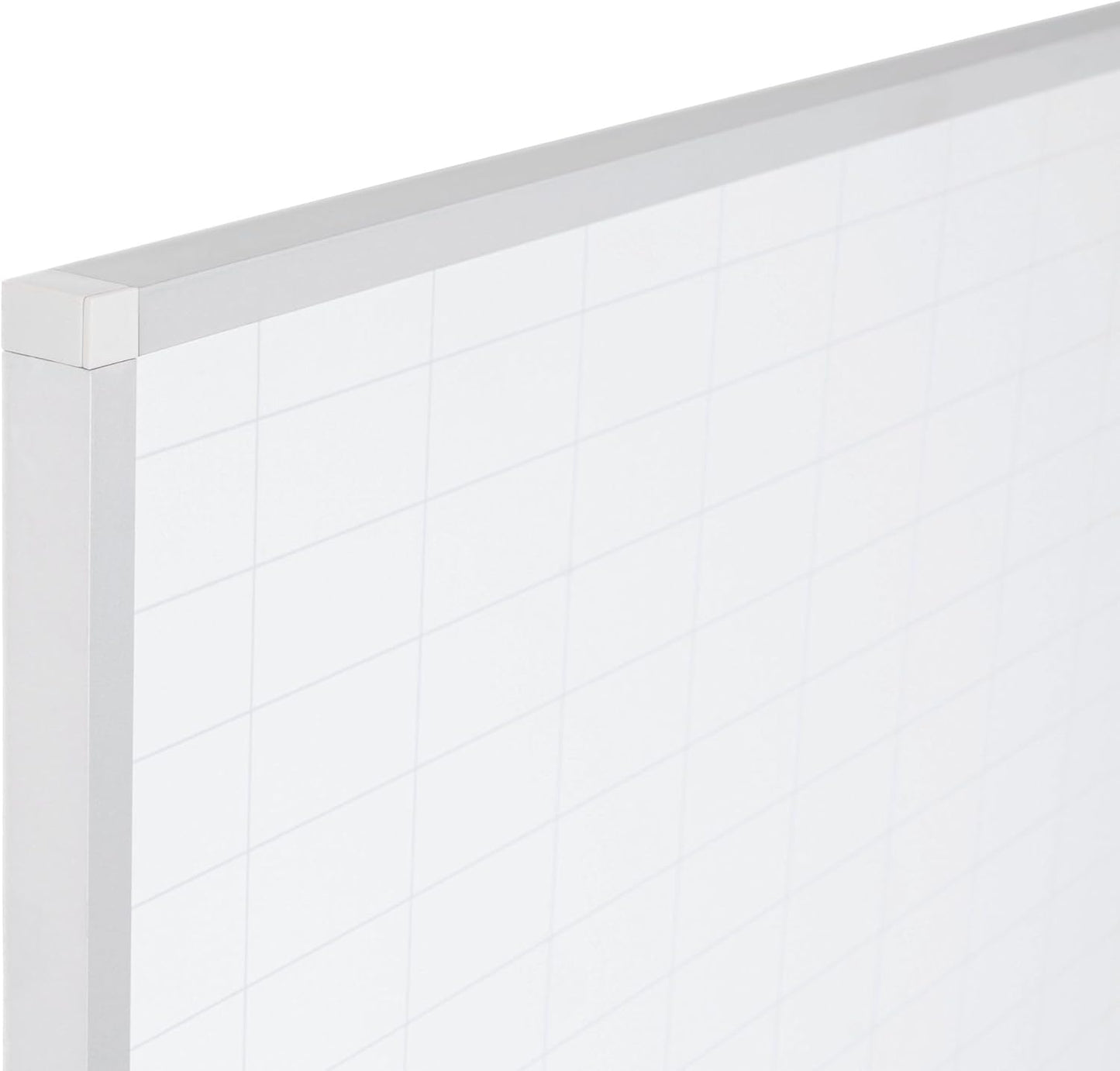 MasterVision gridded Magnetic Steel Dry Erase Planning Board, 1 x 2 Grid, 36 x 24, White Surface, Silver Aluminum Frame