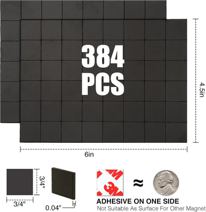 Magnetic Squares with Adhesive Backing(36PCS Each 1.5" x1.5"),Pre-Cut Self Sticky Magnets as Back to School Supplies,Peel and Stick for Cards/Picture/Poster (80mil Magnet)