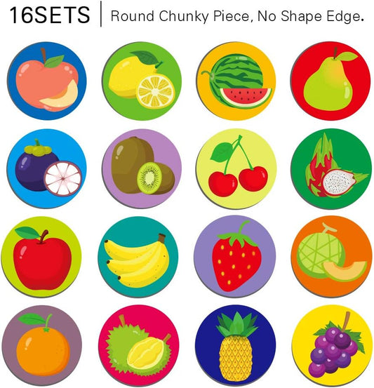 KiDEPOCH Memory Match Game – 16 Matching Pairs Preschool Memory Games Featuring Barnyard Element, Non Toxic Educational Memory Matching Game, Perfect for Kids, Toddlers, 3 Year Old or Up (Fruit)