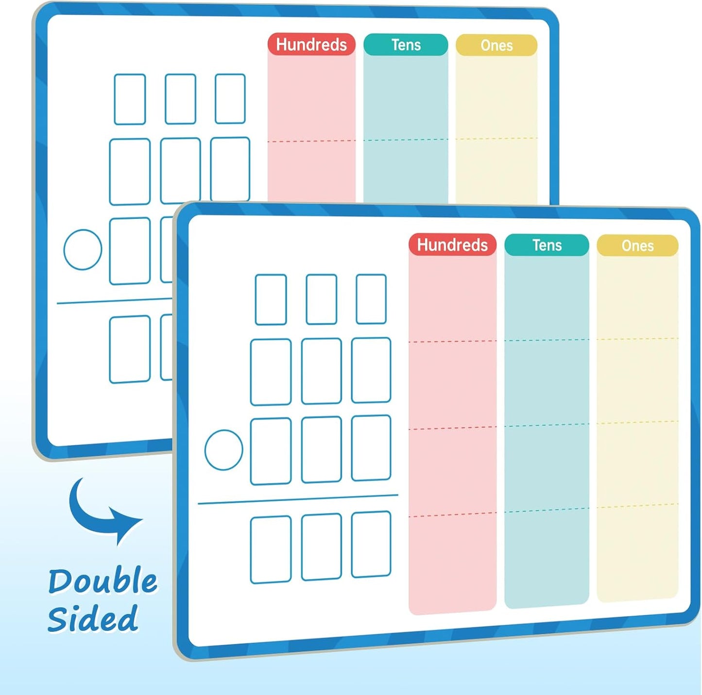 Dry Erase Number Line Whiteboard, 9" x 12" 1-100 Number Double-Sided Math Practicing Chart, Homeschool Supplies，Educational Tools for Kids Students Classroom