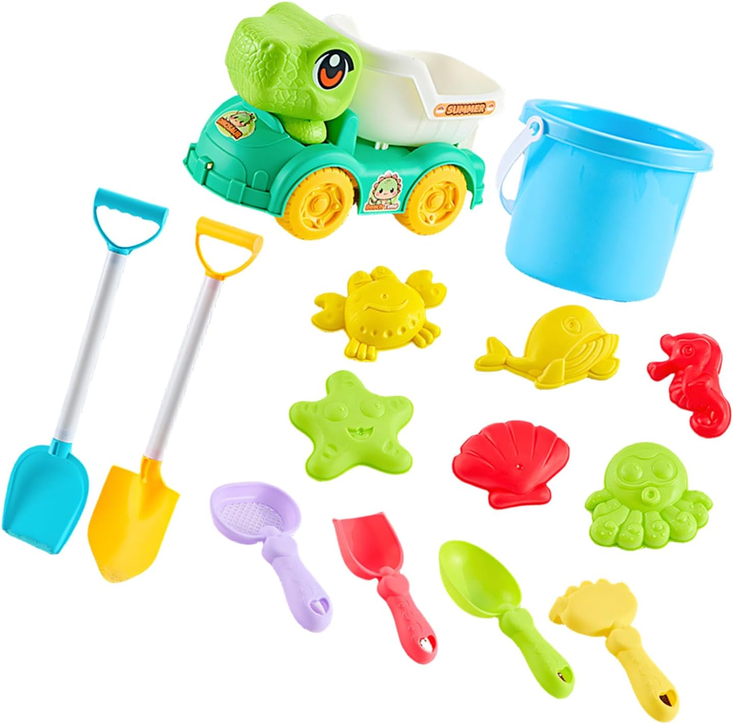 Beach Bath Toy 14Pcs with Tools for Outdoor Learning Games Sand and Water Toy Family Outdoor Water Games