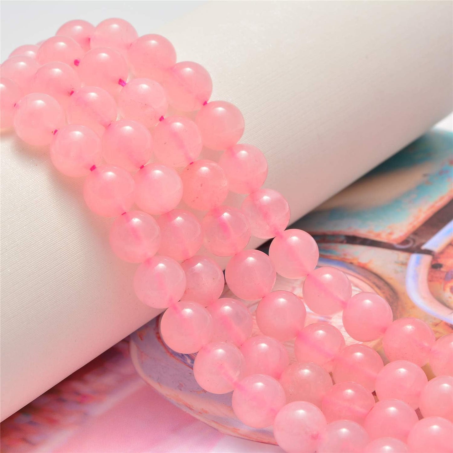 NCB 100pcs Original Natural Stone Beads Gemstone Round Loose Beads 6mm 8mm 10mm (Blue Aventurine, 6mm 100Beads) - Colors A