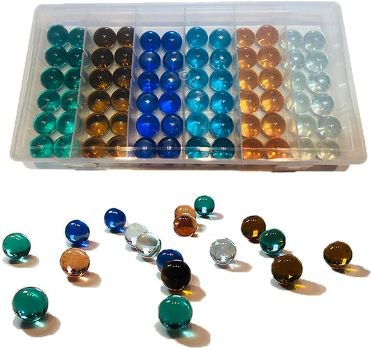 72 PCS Marbles for Kids, 6 Colors Glass Marbles Bulk for Marble Games Marble Run Chinese Checkers Vases Home Decor