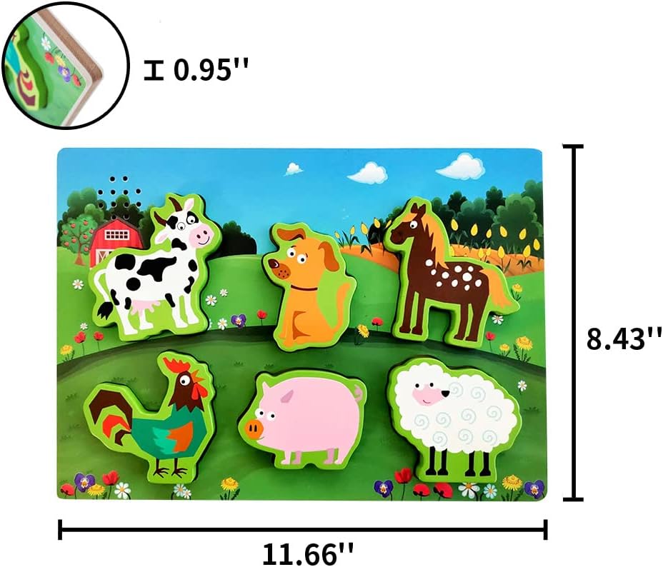 Wooden Transportation Sound Peg Puzzles for Toddlers, Wooden Pegged Puzzle with Sound Effect for Toddlers and Preschoolers, Educational Learning Toy Gift