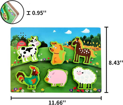 Wooden Transportation Sound Peg Puzzles for Toddlers, Wooden Pegged Puzzle with Sound Effect for Toddlers and Preschoolers, Educational Learning Toy Gift