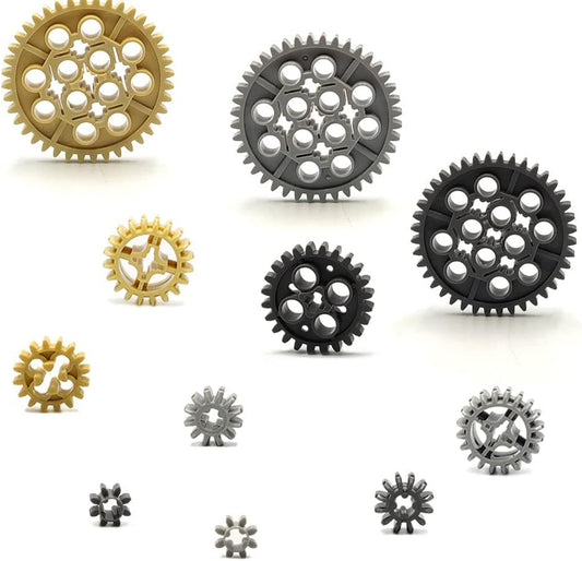dspitwod Technical Gears Axle Pin Connectors - Rubble Wheels Connectors Rack Gear Screw Track Building Brick Pieces Sets Compatible with Major Brand STEM Learning Kits for Kids Age 8-14 Years