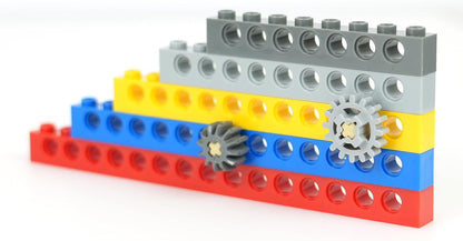 MALEKO Technical Gears-Axles-Pins-Wheel Set, 800+ Piece Technical Parts Compatible with Major Brands, Building Block Accessories Kit-Motor, Wheels, Chain Link Connector, Tires