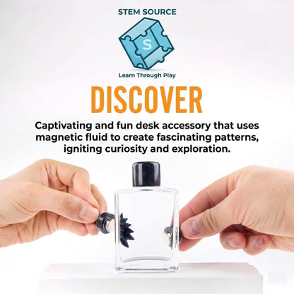 Ferrofluid Magnetic Display – Science Education Magnetism Kit – Interactive Liquid Metal Physics Demonstration – Executive Desk Décor with Neodymium Magnets – STEM Learning Tool