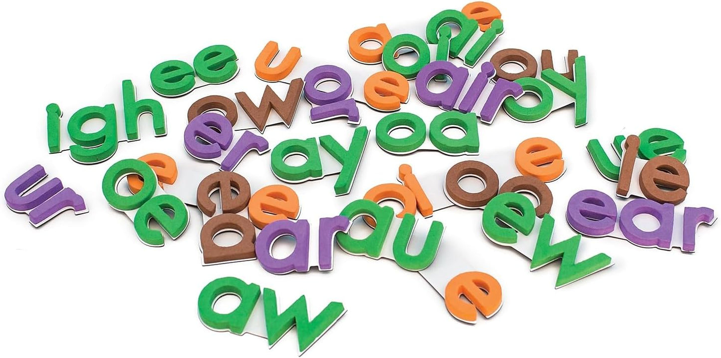 Junior Learning Vowels Print Rainbow Set of 28, White, 1.96 H x 5.91 L x 7.8 W (JL602)