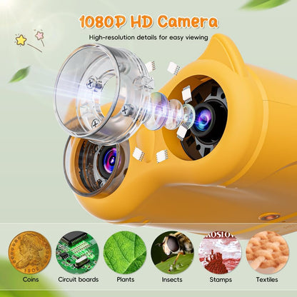 2-in-1 Kids Microscope Telescope, Temodu 2.0" 1000X Digital Microscope for Kids, HD Portable Education Telescope for Kids Birthday Festival Gift, Science Fun Toys for Children Age 4-12 (Purple)