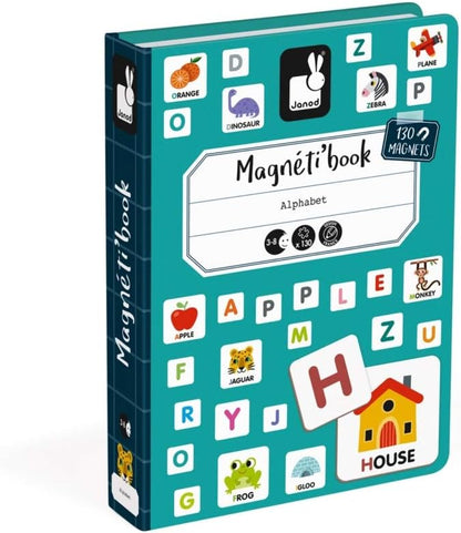 Juratoys Janod MagnetiBook 143 pc Magnetic Educational Alphabet Game - Ages 3+ - J02712