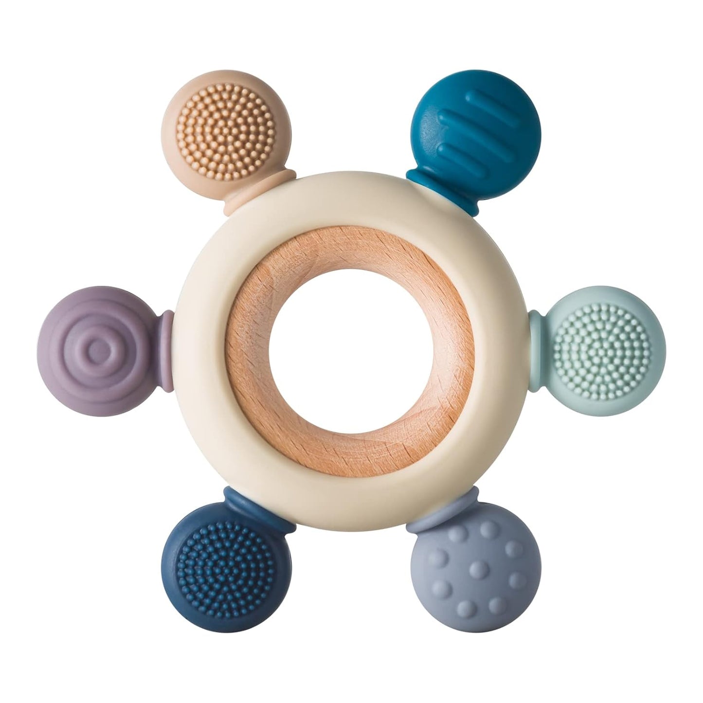 Baby Teething Toys Teething Rings Silicone Teethers for Babies 6-12 Months Baby Rattles & Plush Rings Sensory Toys for Soothing Sore Gums for Newborn Infant Essentials (Animals)