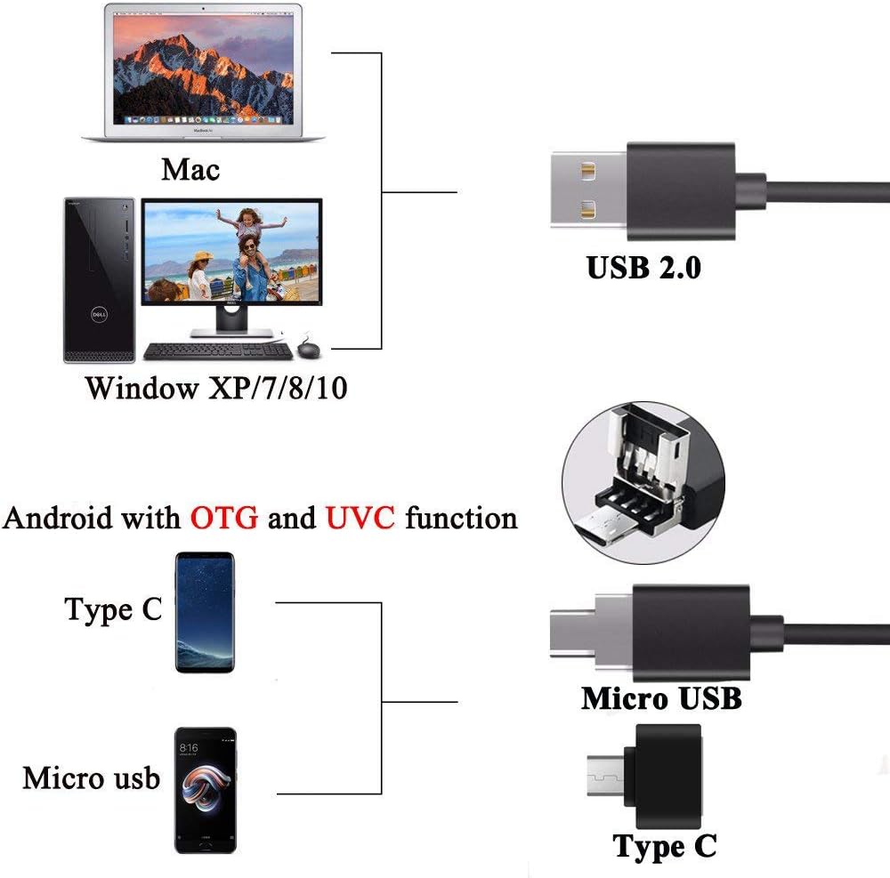 Jiusion Original 40-1000X USB Microscope with Portable Carrying Case, Digital Magnification Endoscope Camera 8 LEDs Metal Base for Android Phone and Tablet, Windows Mac Linux Chrome