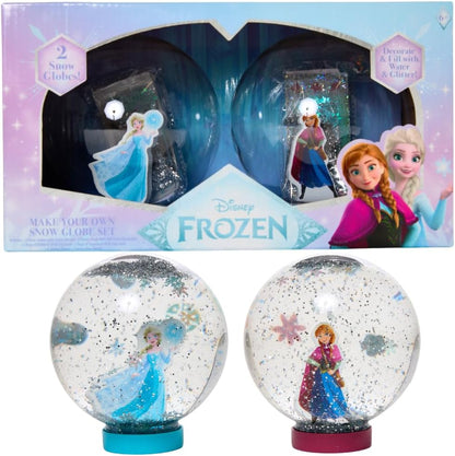Disney Frozen Snow Globe Kit, DIY Snow Globe, Includes 2 Globes, Glitter, Sequins, Stickers – Elsa and Anna