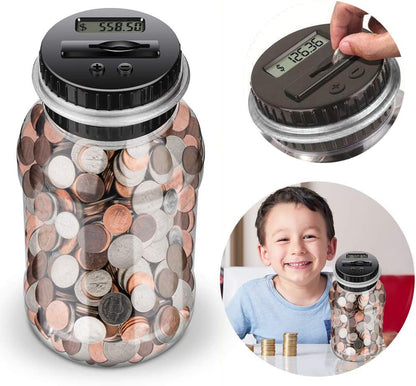 Digital Counting Money Jar, Digital Coin Counter with LCD Display Large Capacity Money Saving Box for Kids Adults as Gift on Christmas,Birthday (Blue)