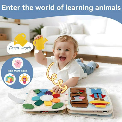 GOODMOM Busy Book for Toddlers Age 1-3 - Interactive Quiet Felt Activity Book, Travel Toys for Kids,Learning Toys, Fine Motor Skills, Color Shape Recognition,