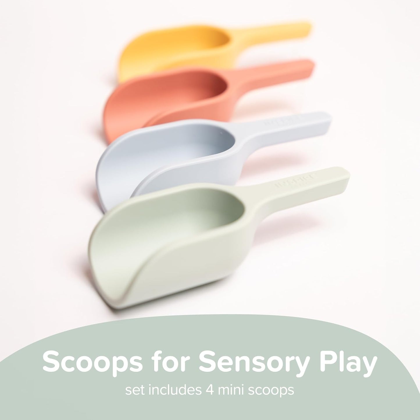 Inspire My Play - 3 x Silicone Nesting Scoops - Perfect for Sensory PlayTray - Sensory Bin Accessories - Special Education Classroom Supplies - Montessori Education Toys - Multi-Purpose Shovel - Coral