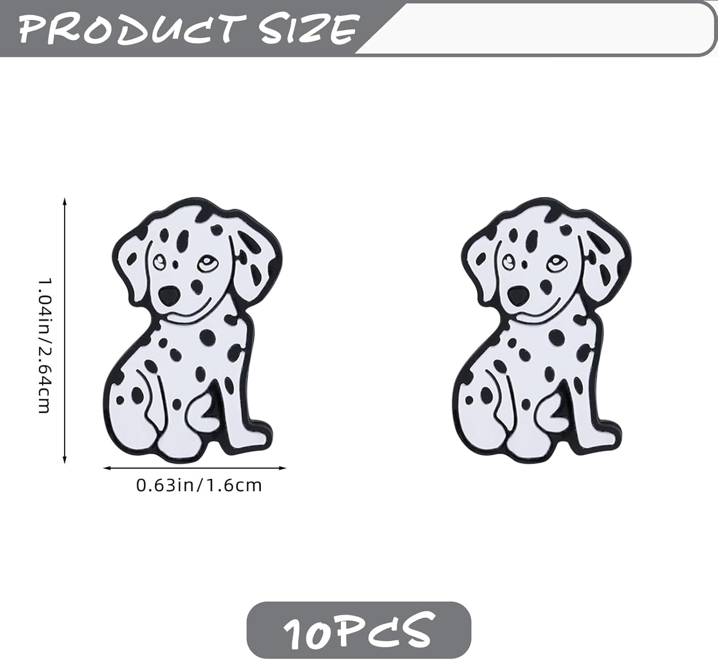 10Pcs Animal Silicone Beads for Keychain Making Cute Puppy Focal Beads for Pens Dalmatian Dog Animal Focals for Bracelets Necklace Earrings Jewelry Making
