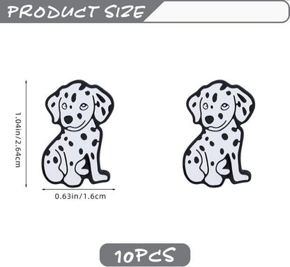 10Pcs Animal Silicone Beads for Keychain Making Cute Puppy Focal Beads for Pens Dalmatian Dog Animal Focals for Bracelets Necklace Earrings Jewelry Making